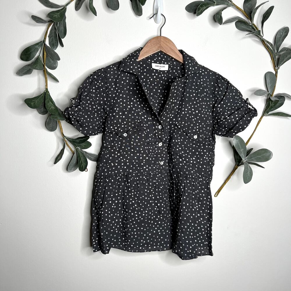 Saint Helena Gray Polka Dot Blouse